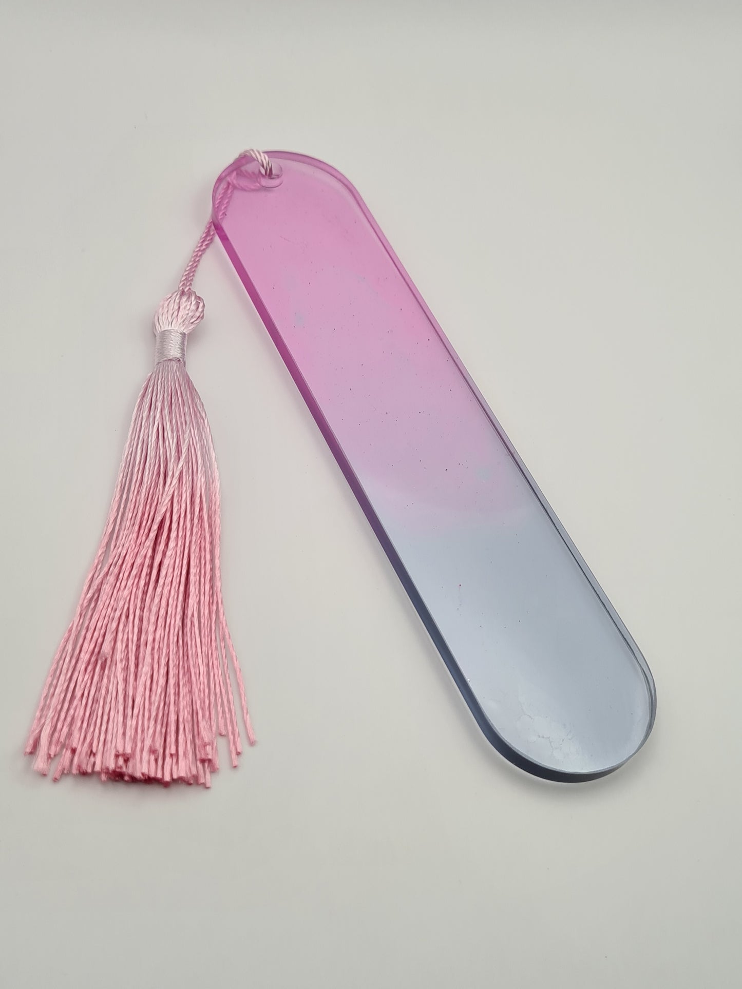 Marque page rose et bleu transparent