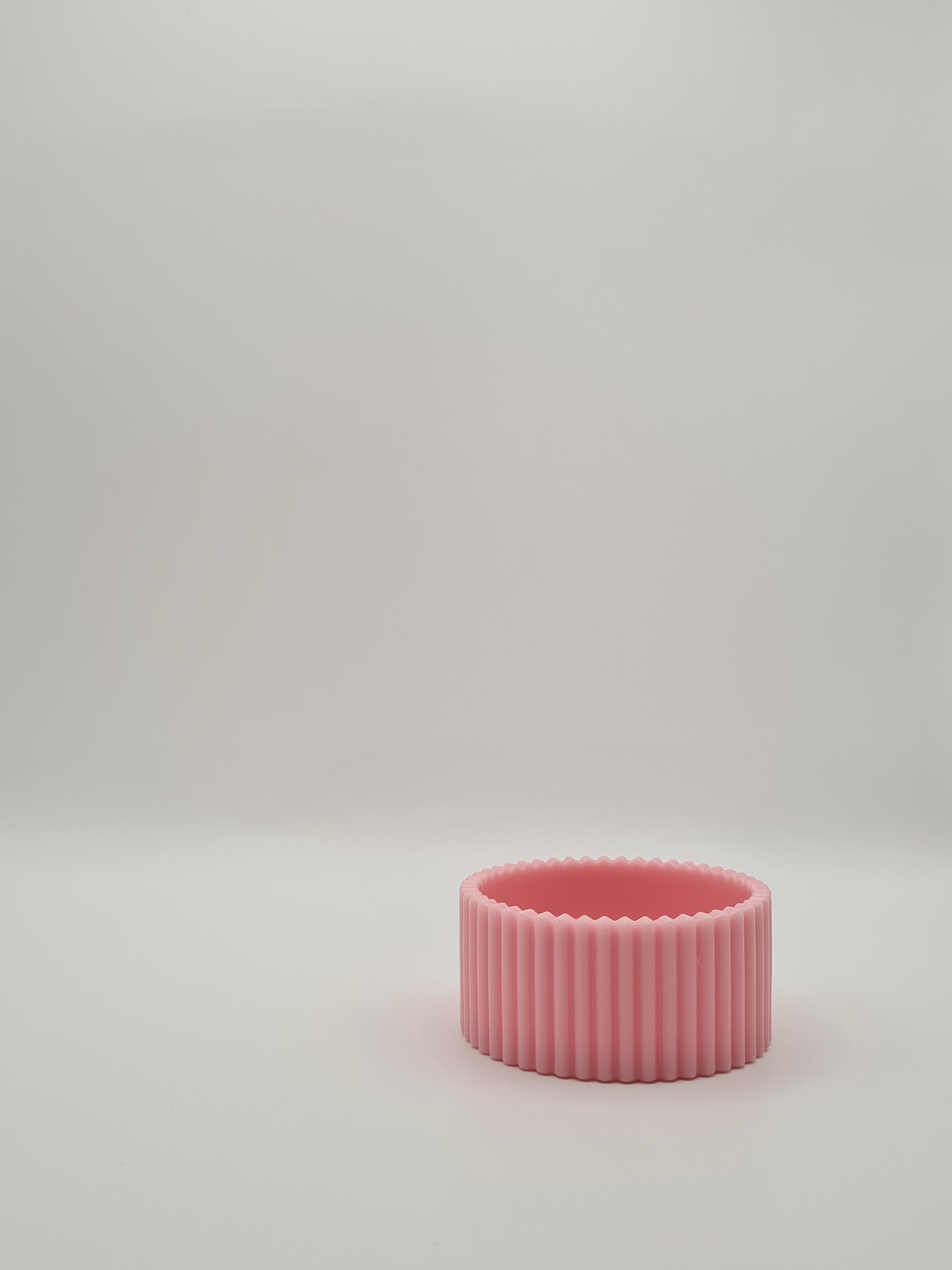 petit pot de rangement cannelé rose